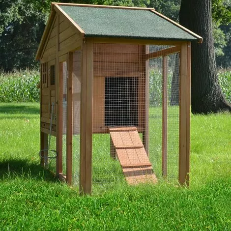 BB-LOISIRCD Poulailler De Luxe En Bois Pour Jardin Exterieur 2-5 Poules Cage Canard 2 Perchoir Nichoir 190 X 67 X 117 Cm 5 BB-LOISIRCD Poulailler De Luxe En Bois Pour Jardin Exterieur 2-5 Poules Cage Canard 2 Perchoir Nichoir 190 X 67 X 117 Cm – Image 5