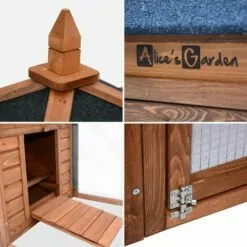 ALICE'S GARDEN Poulailler En Bois JAVA. 4 Poules. Cage à Poule Avec Enclos - Bois -Poulailler et élevage de la basse-cour Soldes Magasin 10259119 4