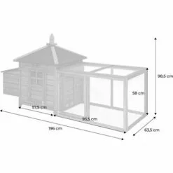 ALICE'S GARDEN Poulailler En Bois JAVA. 4 Poules. Cage à Poule Avec Enclos - Bois -Poulailler et élevage de la basse-cour Soldes Magasin 10259119 5