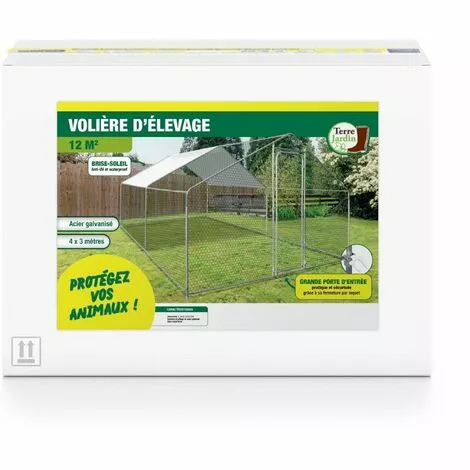 TERRE JARDIN Enclos Poulailler / Volière Extérieur 12m2 3 TERRE JARDIN Enclos Poulailler / Volière Extérieur 12m2 – Image 3