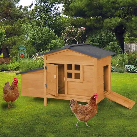 IDMARKET Poulailler Sur Pilotis Avec Pondoir En Bois 1 IDMARKET Poulailler Sur Pilotis Avec Pondoir En Bois