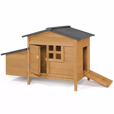 IDMARKET Poulailler Sur Pilotis Avec Pondoir En Bois 2 IDMARKET Poulailler Sur Pilotis Avec Pondoir En Bois – Image 2