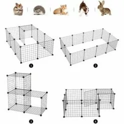 PawHut Cage Parc Enclos Pour Animaux Domestiques L 106 X L 73 X H 36 Cm Bords Arrondis Fil Métallique Noir 55 - Noir 8 PawHut Cage Parc Enclos Pour Animaux Domestiques L 106 X L 73 X H 36 Cm Bords Arrondis Fil Métallique Noir 55 - Noir -Poulailler et élevage de la basse-cour Soldes Magasin 12311127 4