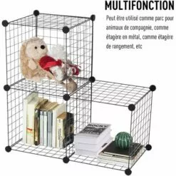 PawHut Cage Parc Enclos Pour Animaux Domestiques L 106 X L 73 X H 36 Cm Bords Arrondis Fil Métallique Noir 55 - Noir 9 PawHut Cage Parc Enclos Pour Animaux Domestiques L 106 X L 73 X H 36 Cm Bords Arrondis Fil Métallique Noir 55 - Noir -Poulailler et élevage de la basse-cour Soldes Magasin 12311127 5