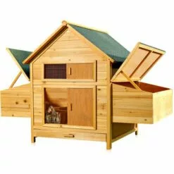 MUCOLA Poulailler, Clapier, Cages à Lapin En Bois En Libre Parcours XXL