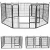 MUCOLA 8 Eléments 80x80cm Parc Pour Chiot, Clôture Pour, Enclos En Argent, Barrière Pour, Roue Libre