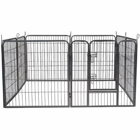 MUCOLA 8 Eléments 80x80cm Parc Pour Chiot, Clôture Pour, Enclos En Argent, Barrière Pour, Roue Libre 3 MUCOLA 8 Eléments 80x80cm Parc Pour Chiot, Clôture Pour, Enclos En Argent, Barrière Pour, Roue Libre – Image 3