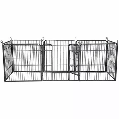 MUCOLA 8 Eléments 80x80cm Parc Pour Chiot, Clôture Pour, Enclos En Argent, Barrière Pour, Roue Libre 4 MUCOLA 8 Eléments 80x80cm Parc Pour Chiot, Clôture Pour, Enclos En Argent, Barrière Pour, Roue Libre – Image 4