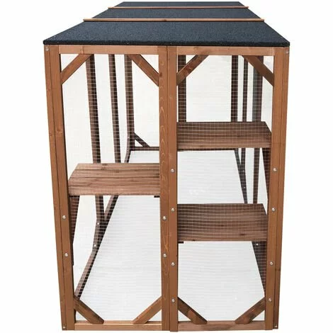WILTEC Enclos Extérieur Parc Pour Chat Résistant Aux Intempéries 180 X 80 X 111,8 Cm Avec 3 Zones De Repos 2 WILTEC Enclos Extérieur Parc Pour Chat Résistant Aux Intempéries 180 X 80 X 111,8 Cm Avec 3 Zones De Repos – Image 2