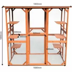 WILTEC Enclos Extérieur Parc Pour Chat Résistant Aux Intempéries 180 X 88 X 169 Cm Avec 6 Zones De Repos -Poulailler et élevage de la basse-cour Soldes Magasin 13207777 4