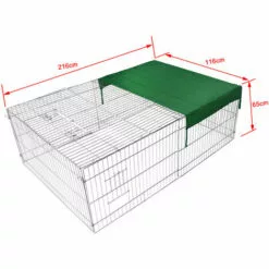 WILTEC Parc Enclos Petits Animaux Domestiques 216 X 116 X 65 Cm Clôture Protection Solaire Verrouillable -Poulailler et élevage de la basse-cour Soldes Magasin 14647839 5
