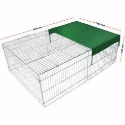 WILTEC Parc Enclos Petits Animaux Domestiques 144 X 116 X 58 Cm Clôture Protection Solaire Verrouillable -Poulailler et élevage de la basse-cour Soldes Magasin 14647857 3