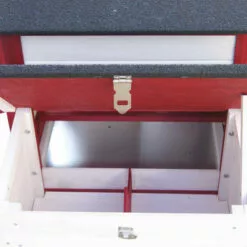 WILTEC Poulailler Avec Nichoir & Enclos Pondoir Peinture Rouge-blanche Clapier Plancher Amovible Volaille -Poulailler et élevage de la basse-cour Soldes Magasin 14833597 5