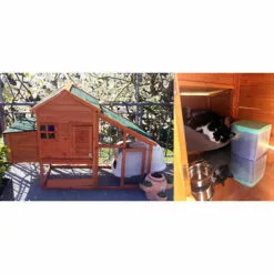 WILTEC Poulailler Avec Nichoir & Enclos Bois D’épicéa 1720x660x1200 Mm Grillage Bac à Crottes Galvanisé -Poulailler et élevage de la basse-cour Soldes Magasin 1526561 5