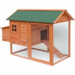 WILTEC Poulailler Enclos Et Abri Spacieux Bois D'épicéa Toit En Bitume 1710x800x1100 Mm Élevage Basse-cour