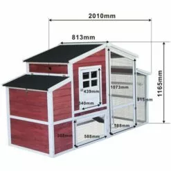 WILTEC Poulailler XXL Avec Nichoir & Abri Spacieux Bois D'épicéa Avec Toit En Bitume 2010x813x1165mm 7 WILTEC Poulailler XXL Avec Nichoir & Abri Spacieux Bois D'épicéa Avec Toit En Bitume 2010x813x1165mm -Poulailler et élevage de la basse-cour Soldes Magasin 1526572 4