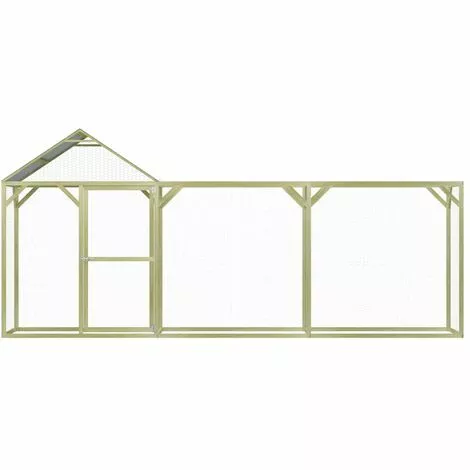 VidaXL Poulailler 4,5x1,5x2 M Pinède Imprégnée - Vert 2 VidaXL Poulailler 4,5x1,5x2 M Pinède Imprégnée - Vert – Image 2