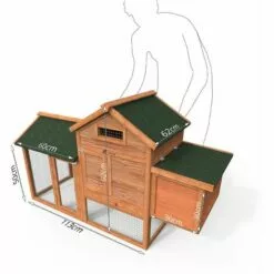 VOUNOT Poulailler En Bois Avec Pondoir Et Perchoir Accueillant 2 Poules -Poulailler et élevage de la basse-cour Soldes Magasin 15463901 5