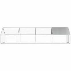 VidaXL Poulailler D'extérieur 2,75 X 8 X 1,92 M Acier Galvanisé - Argent -Poulailler et élevage de la basse-cour Soldes Magasin 15561374 3
