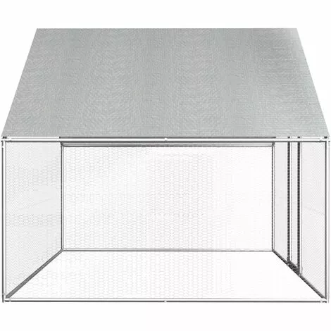 VidaXL Poulailler D'extérieur 2,75 X 2 X 1,92 M Acier Galvanisé - Argent 3 VidaXL Poulailler D'extérieur 2,75 X 2 X 1,92 M Acier Galvanisé - Argent – Image 3