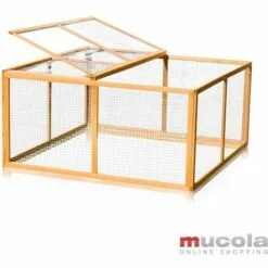 MUCOLA Cage à Lapin Petit Animal Huche à Bois Enclos Extérieur Libre XXL