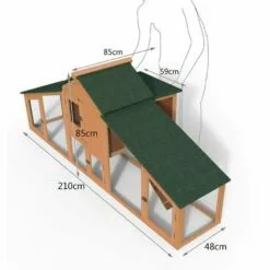 VOUNOT Poulailler En Bois XL Avec Pondoir Et Perchoir -Poulailler et élevage de la basse-cour Soldes Magasin 16517335 3