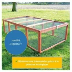 BB-LOISIRAM Clapier Lapins Rabbit Run 2020 Exterieur- Cage Mobile -Couleur Bois -Poulailler et élevage de la basse-cour Soldes Magasin 16635852 3