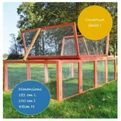 BBLOISIRAM Clapier Lapins Rabbit Run 2020 Exterieur- Cage Mobile -Couleur Blanc -Poulailler et élevage de la basse-cour Soldes Magasin 16635854 4