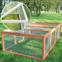 BBLOISIRAM Clapier Lapins Rabbit Run 2020 Exterieur- Cage Mobile -Couleur Blanc -Poulailler et élevage de la basse-cour Soldes Magasin 16635854 5