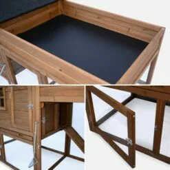 ALICE'S GARDEN Poulailler En Bois Avec Carré Potager CAMPINE, 3 Poules, Cage à Poule Avec Enclos, Poulailler Avec Jardinière - Bois -Poulailler et élevage de la basse-cour Soldes Magasin 16770478 4