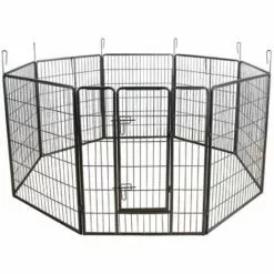 HELLOSHOP26 Parc Enclos Cage Pour Chiens Chiots Animaux De Compagnie 163 X 163 Cm Gris - Gris