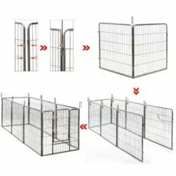 HELLOSHOP26 Parc Enclos Cage Pour Chiens Chiots Animaux De Compagnie 163 X 163 Cm Gris - Gris 6 HELLOSHOP26 Parc Enclos Cage Pour Chiens Chiots Animaux De Compagnie 163 X 163 Cm Gris - Gris -Poulailler et élevage de la basse-cour Soldes Magasin 1678180 3