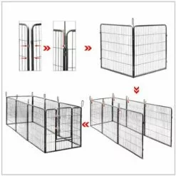 HELLOSHOP26 Parc Enclos Cage Pour Chiens Chiots Animaux De Compagnie 163 X 163 Noir - Noir -Poulailler et élevage de la basse-cour Soldes Magasin 1678181 3