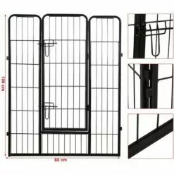 HELLOSHOP26 Parc Enclos Cage Pour Chiens Chiots Animaux De Compagnie 163 X 163 Noir - Noir -Poulailler et élevage de la basse-cour Soldes Magasin 1678181 4