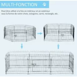 PawHut Parc Enclos Pour Chiens Chiots Animaux Domestiques Diamètre 158 Cm 8 Panneaux 71L X 61H Cm Noir 8 PawHut Parc Enclos Pour Chiens Chiots Animaux Domestiques Diamètre 158 Cm 8 Panneaux 71L X 61H Cm Noir -Poulailler et élevage de la basse-cour Soldes Magasin 17063393 4