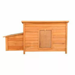 WILTEC Poulailler Marron Rougeâtre Bois 136x74x70cm Nichoir Bac Amovible Nettoyage Abri Niche Maisonnette -Poulailler et élevage de la basse-cour Soldes Magasin 17613614 5