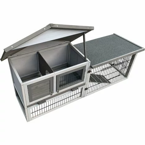 WILTEC Poulailler Gris Clair 144x52,5x68,5 Cm Bois Nichoir & Enclos Bac Amovible Nettoyage Cage Basse-cour 2 WILTEC Poulailler Gris Clair 144x52,5x68,5 Cm Bois Nichoir & Enclos Bac Amovible Nettoyage Cage Basse-cour – Image 2
