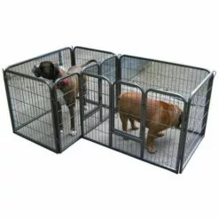 Bc-elec - 5663-1590 Parc à Chiots, Chiens Et Autres Animaux, 7 Panneaux, Modulable - Noir -Poulailler et élevage de la basse-cour Soldes Magasin 178705 3