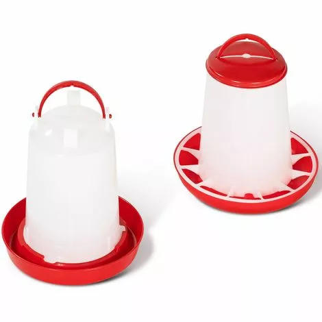 IDMARKET Lot Mangeoire 3 Kg Et Abreuvoir 3L Pour Poules Et Volailles 2 IDMARKET Lot Mangeoire 3 Kg Et Abreuvoir 3L Pour Poules Et Volailles – Image 2