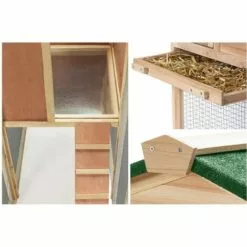 CONCEPT-USINE Poulailler En Bois De Sapin GINETTE - Beige -Poulailler et élevage de la basse-cour Soldes Magasin 18107348 3