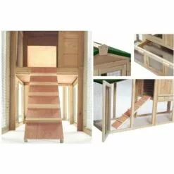 CONCEPT-USINE Poulailler Double Avec 2 Rampes PAULETTE - Beige -Poulailler et élevage de la basse-cour Soldes Magasin 18107349 3