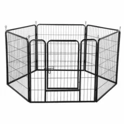 OOBEST Parc 6 Panneaux Pour Lapin/Cochon D'Inde, Chien Ou Chat Extérieur Ou Intérieur 60 Cm De Haut