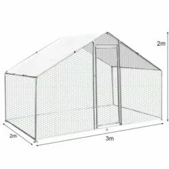 MONSTER SHOP Enclos Poulailler Extérieur 3mx2mx2m Volière Acier Galvanisé Volaille Cage Animal Chien Lapin Canard Bâche Toit - Argent 7 MONSTER SHOP Enclos Poulailler Extérieur 3mx2mx2m Volière Acier Galvanisé Volaille Cage Animal Chien Lapin Canard Bâche Toit - Argent -Poulailler et élevage de la basse-cour Soldes Magasin 18302137 3