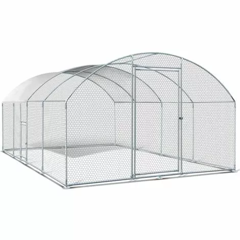 IDMARKET Enclos Poulailler Dôme 15 M² Parc Grillagé 3x5 M Avec Porte Latérale - Naturel 2 IDMARKET Enclos Poulailler Dôme 15 M² Parc Grillagé 3x5 M Avec Porte Latérale - Naturel – Image 2