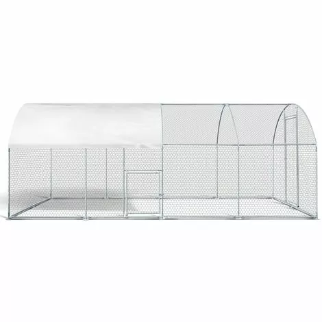 IDMARKET Enclos Poulailler Dôme 15 M² Parc Grillagé 3x5 M Avec Porte Latérale - Naturel 3 IDMARKET Enclos Poulailler Dôme 15 M² Parc Grillagé 3x5 M Avec Porte Latérale - Naturel – Image 3