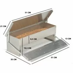 IDMARKET Mangeoire XL Pour Poules Distributeur Automatique à Pédale En Acier 5 Kg -Poulailler et élevage de la basse-cour Soldes Magasin 18363609 5