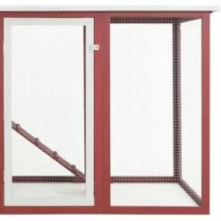 Poulailler D'extérieur Avec 1 Nichoir Rouge Bois VidaXL -Poulailler et élevage de la basse-cour Soldes Magasin 18425806 5