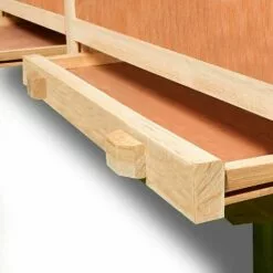 DEUBA Poulailler Mobile 220x125x118 Bois Avec Roues Pondoir Nichoirs Tiroir Coulissant Portes Protection En Bitume -Poulailler et élevage de la basse-cour Soldes Magasin 18473795 3