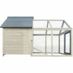 WILTEC Poulailler Bleu-gris 167x118x112cm Bois Nichoir & Enclos Bac Amovible Nettoyage Abri Basse-cour -Poulailler et élevage de la basse-cour Soldes Magasin 18704483 5