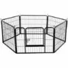 WYCTIN Hofuton 6 Panneaux Parc Chien Petits Animaux De Campagnie 60 Cm H Enclos Pour Chiots Chiens Pliabe Avec Porte En Métal Interieur Exterieur